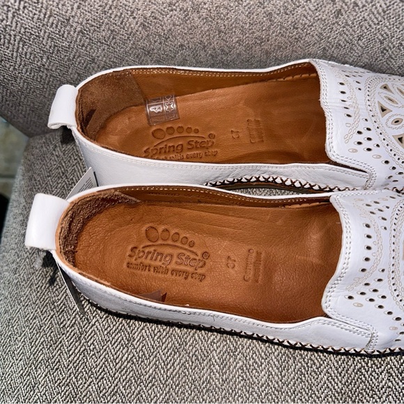 Spring Step Ingrid Soft Leather Slip On Loafer White Women Size 6.5 EU 37 NIB - Picture 5 of 13